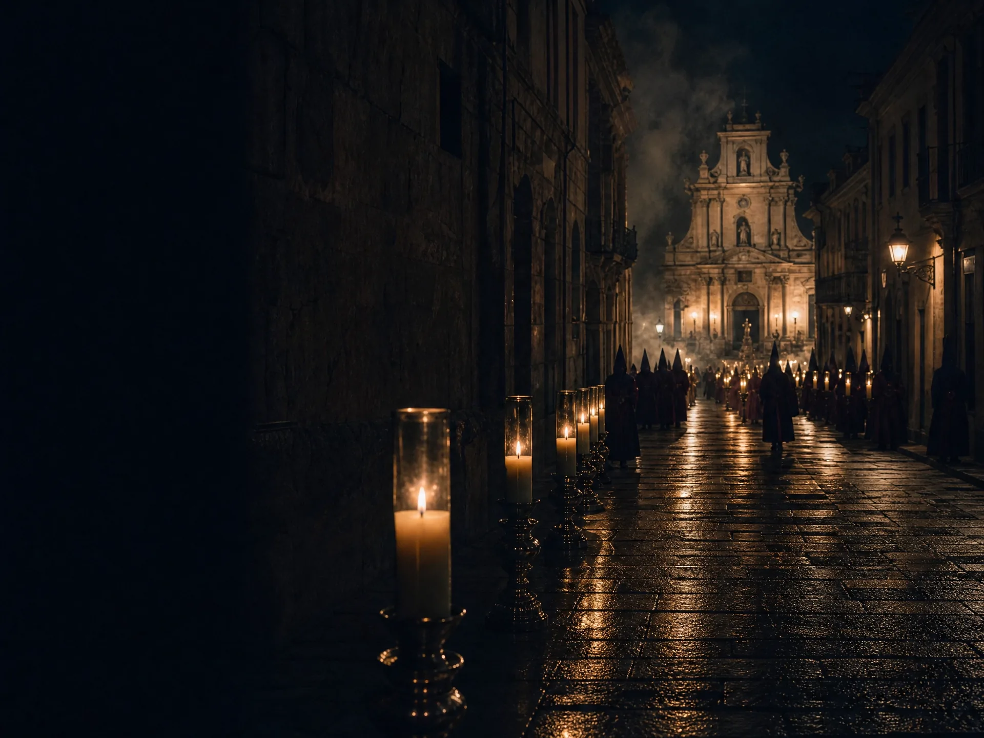 Recorrido nocturno iluminado por velas